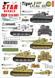  Star Decals  1/72 Tiger I - s.Pz.Abt. 503 # 1. 1943 OUT OF STOCK IN US, HIGHER PRICED SOURCED IN EUROPE SRD72A1097
