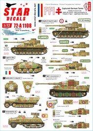  Star Decals  1/72 FFI # 1. Captured German Tanks OUT OF STOCK IN US, HIGHER PRICED SOURCED IN EUROPE SRD72A1108