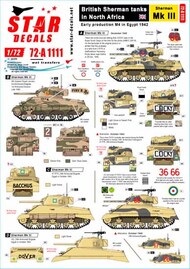  Star Decals  1/72 British Sherman tanks in North Africa OUT OF STOCK IN US, HIGHER PRICED SOURCED IN EUROPE SRD72A1111
