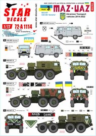  Star Decals  1/72 War in Ukraine #3Ukrainian transport vehicles 2014-2022 OUT OF STOCK IN US, HIGHER PRICED SOURCED IN EUROPE SRD72A1114