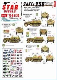  Star Decals  1/72 Sd.Kfz.250 'neu' # 1Sd.Kfz.250/1 and Sd.Kfz.250/3 on the West Front OUT OF STOCK IN US, HIGHER PRICED SOURCED IN EUROPE SRD72A1122