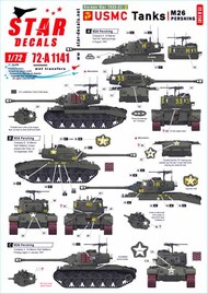  Star Decals  1/72 Korean War 1950-53 # 2. USMC Tanks. Pershing. M26 Pershing. OUT OF STOCK IN US, HIGHER PRICED SOURCED IN EUROPE SRD72A1141