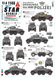  Star Decals  1/72 Ordnungs Polizei # 1.Anti Partisan and Security service.Steyr ADGZ 8x8 Armoured Car. OUT OF STOCK IN US, HIGHER PRICED SOURCED IN EUROPE SRD72A1146