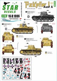  Star Decals  1/16 German Pz.Kpfw.I Ausf A DAK Afrikakorps OUT OF STOCK IN US, HIGHER PRICED SOURCED IN EUROPE SRD16D1006