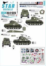  Star Decals  1/35 US Armor Mix #6 M4A3(75) VVSS SRD35C1323