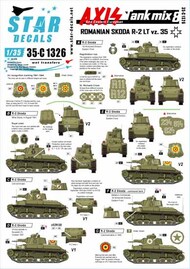  Star Decals  1/35 Axis Tank Mix # 8.Romanian Skoda R-2 LT vz. 35 OUT OF STOCK IN US, HIGHER PRICED SOURCED IN EUROPE SRD35C1326