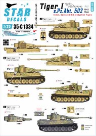  Star Decals  1/35 Tiger I. sPzAbt 502 # 2.Initial / Early / Mid production Tigers 1943-44. SRD35C1334