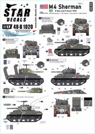  Star Decals  1/48 M4 Sherman: US D-Day and France 1944 SRD48B1020