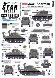  Star Decals  1/48 M4A1 Sherman: US D-Day and France 1944 SRD48B1021