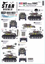  Star Decals  1/48 M8 75mm HMC: US D-Day and France 1944 OUT OF STOCK IN US, HIGHER PRICED SOURCED IN EUROPE SRD48B1022