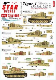  Star Decals  1/72 Tiger I. sPzAbt 502 # 2.Early / Mid production Tigers.1943-45. OUT OF STOCK IN US, HIGHER PRICED SOURCED IN EUROPE SRD72A1096