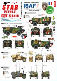  Star Decals  1/72 ISAF-Afghanistan # 2.Peacekeepers from France.Renault VAB, VAB Sanitaire, Panhard VBL. OUT OF STOCK IN US, HIGHER PRICED SOURCED IN EUROPE SRD72A1101