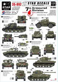  Star Decals  1/35 7th Armoured Division - Desert Rats in NW Europe OUT OF STOCK IN US, HIGHER PRICED SOURCED IN EUROPE SRD35892