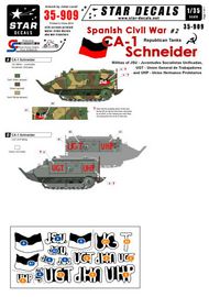  Star Decals  1/35 Spanish Civil War #2. CA-1 Schneider. Republican side - militias of JSU, UGT and UHP. OUT OF STOCK IN US, HIGHER PRICED SOURCED IN EUROPE SRD35909