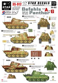  Star Decals  1/35 Befehl-Panthers Ausf.A and G. Panther Staff and HQ tanks. Panther Ausf.A and G OUT OF STOCK IN US, HIGHER PRICED SOURCED IN EUROPE SRD35912