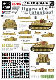  Star Decals  1/35 Generic turret numbers for Early and Late Pz.Kpfw.VI Tiger I. 9. Kompanie in 1943-45.Komp. 1943-45. SRD35915