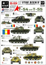  Star Decals  1/35 Cold War Soviet T-54 and T-55. Finland, Poland, Romania, Cz, USSR SRD35924