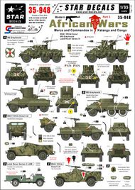  Star Decals  1/35 Modern African Wars #3. Mercs and Commandos in Katanga and Congo. M3A1 White Scout; M8 Greyhound; Land Rover Series III OUT OF STOCK IN US, HIGHER PRICED SOURCED IN EUROPE SRD35948