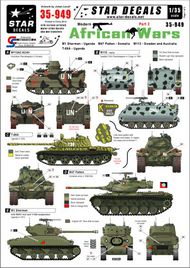  Star Decals  1/35 Modern African Wars #2. Uganda Soviet T-55A & M1 Sherman, Somalia M47, M113 Sweden and Australia (UN). SRD35949
