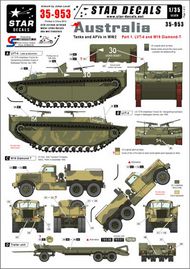  Star Decals  1/35 Australian Tanks and AFVs. LVT-4 Water Buffalo and M19 Diamond Tank transporter SRD35953