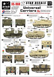  Star Decals  1/35 Universal Carriers Mk.I. British, Polish, NZ, Indian and French markings, ETO OUT OF STOCK IN US, HIGHER PRICED SOURCED IN EUROPE SRD35960