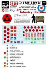  Star Decals  1/35 British 3rd Infantry Division NW Europe. Generic Formations and AoS markings SRD35966