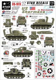  Star Decals  1/35 U.S. Shermans in Normandy. 741st Tank Battalion, 66th Armoured Regiment and 'Tonto'. SRD35973