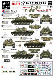  Star Decals  1/35 Syrian Soviet T-54 and Soviet T-55 Tanks in 1973 Yum Kippur War OUT OF STOCK IN US, HIGHER PRICED SOURCED IN EUROPE SRD35975