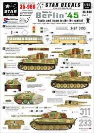  Star Decals  1/35 Berlin #2. Tanks and Trams inside the capital. OUT OF STOCK IN US, HIGHER PRICED SOURCED IN EUROPE SRD35980