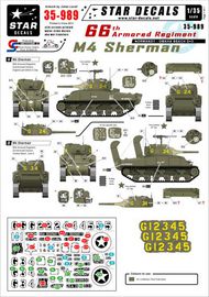  Star Decals  1/35 U.S. 66th Armored Regiment in Normandy. M4 Sherman. SRD35989