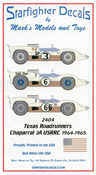  Starfighter Decals  1/24 Texas Roadrunners Chaparral 2A USRRC 1964-65 SFA02404