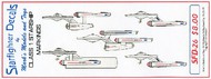 Starfighter Decals  NoScale Star Trek: Class I Starship Markings for 5 Ships SFA26