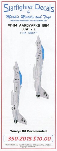  Starfighter Decals  1/350 VF-114 Aardvarks 1984 Low Viz F-14 Tomcat for TAM OUT OF STOCK IN US, HIGHER PRICED SOURCED IN EUROPE SFA350201