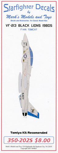  Starfighter Decals  1/350 F-14A Tomcat VF-213 Black Lions Hi Viz 1980s* SFA350202S