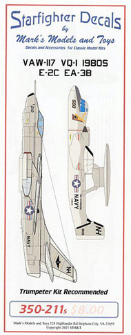  Starfighter Decals  1/350 E-2C Hawkeye EA-3B Skywarrior VAW-117 VQ-1 1980s* SFA350211S