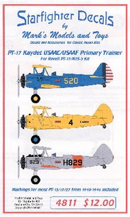  Starfighter Decals  1/48 PT-17 Kaydet USAAC/USAAF Primary Trainer 1940-46 for RMX SFA4811