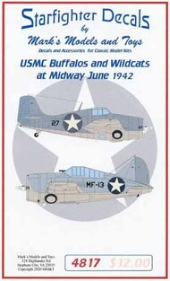  Starfighter Decals  1/48 USMC Buffalos & Wildcats at Midway June 1942 SFA4817