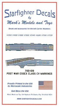  Starfighter Decals  1/700 USS Essex Class CV Markings Post War for DML & TSM* SFA700109