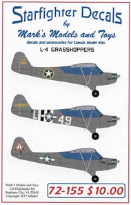  Starfighter Decals  1/72 Piper L-4A/B Grasshoppers. SFA72155