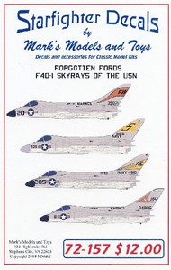  Starfighter Decals  1/72 Forgotten Fords F4D1 Skyrays of the USN SFA72157