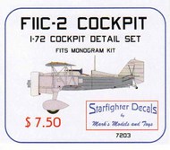  Starfighter Decals  1/72 Curtiss F11C-2/Curtiss BF2C Upgrade Set OUT OF STOCK IN US, HIGHER PRICED SOURCED IN EUROPE SFAR7203