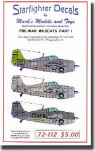  Starfighter Decals  1/72 Pre-War Wildcats Pt.1 SFA72112