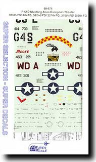  Super Scale Decals  1/48 P-51 ETO Mustang Aces SSI480671