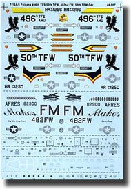  Super Scale Decals  1/48 F-16A/C Falcons 482nd. Cdr. SSI480907