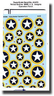  Super Scale Decals  1/48 Yellow Outline WWII U.S. Insignia SSI480976
