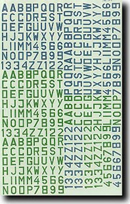  Super Scale Decals  1/72 Luftwaffe ID Letters & Numbers Green & Blue 10mm SSI720033