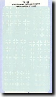  Super Scale Decals  1/72 WW II German National Insignia White Outline Crosses SSI720168