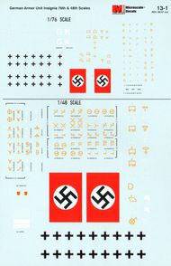  Super Scale Decals  1/48 German Armour Unit Insignia 1940's 1:76 and 1:48 SSI13001