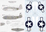 Grumman TBM-3 Avenger White 32 VC-97 USS Massar Straight 1945 3 colour camouflage; White 97 VT-85 USS Shangri La 1945 overall gloss sea blue #SSI32214