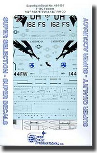  Super Scale Decals  1/48 F-16C Falcons 162ND FS/178TH FW & 144 FW CO SSI481055